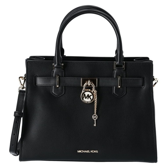Michael Kors Handbags - Michael Kors Hamilton Medium Leather Satchel Black